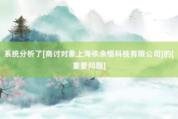 系统分析了[商讨对象上海依余恒科技有限公司]的[重要问题]